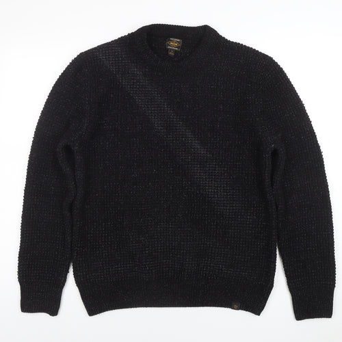 Next Men's Black Chunky Knit Crew Neck Pullover Jumper M
