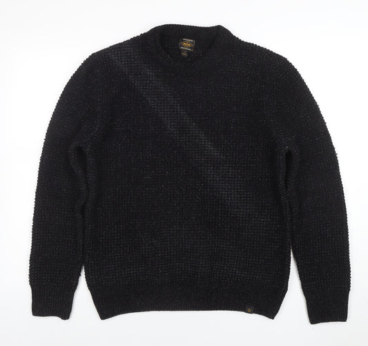 Next Men's Black Chunky Knit Crew Neck Pullover Jumper M