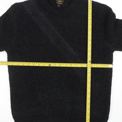 Next Men's Black Chunky Knit Crew Neck Pullover Jumper M