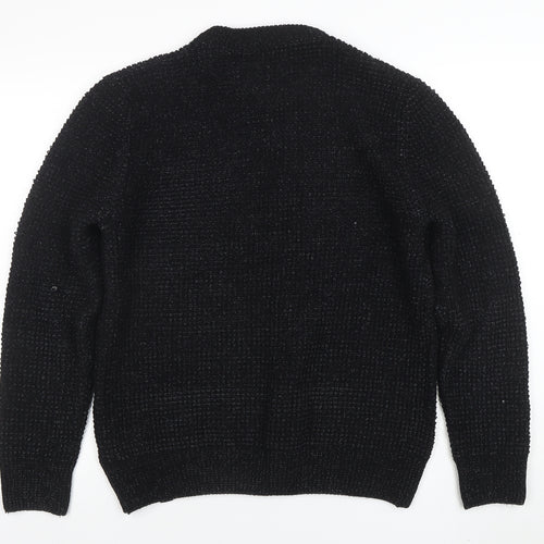 Next Men's Black Chunky Knit Crew Neck Pullover Jumper M