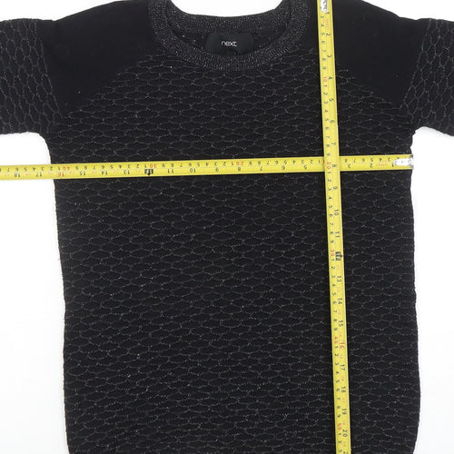 Next Women's Black Crew Neck Long Sleeve Knit Jumper Size 8