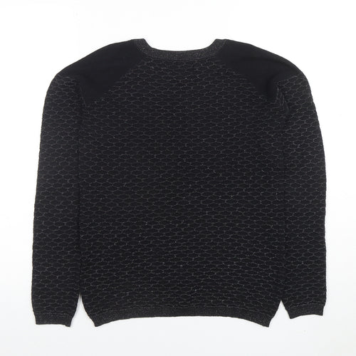 Next Women's Black Crew Neck Long Sleeve Knit Jumper Size 8