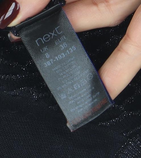 Next Women's Black Crew Neck Long Sleeve Knit Jumper Size 8