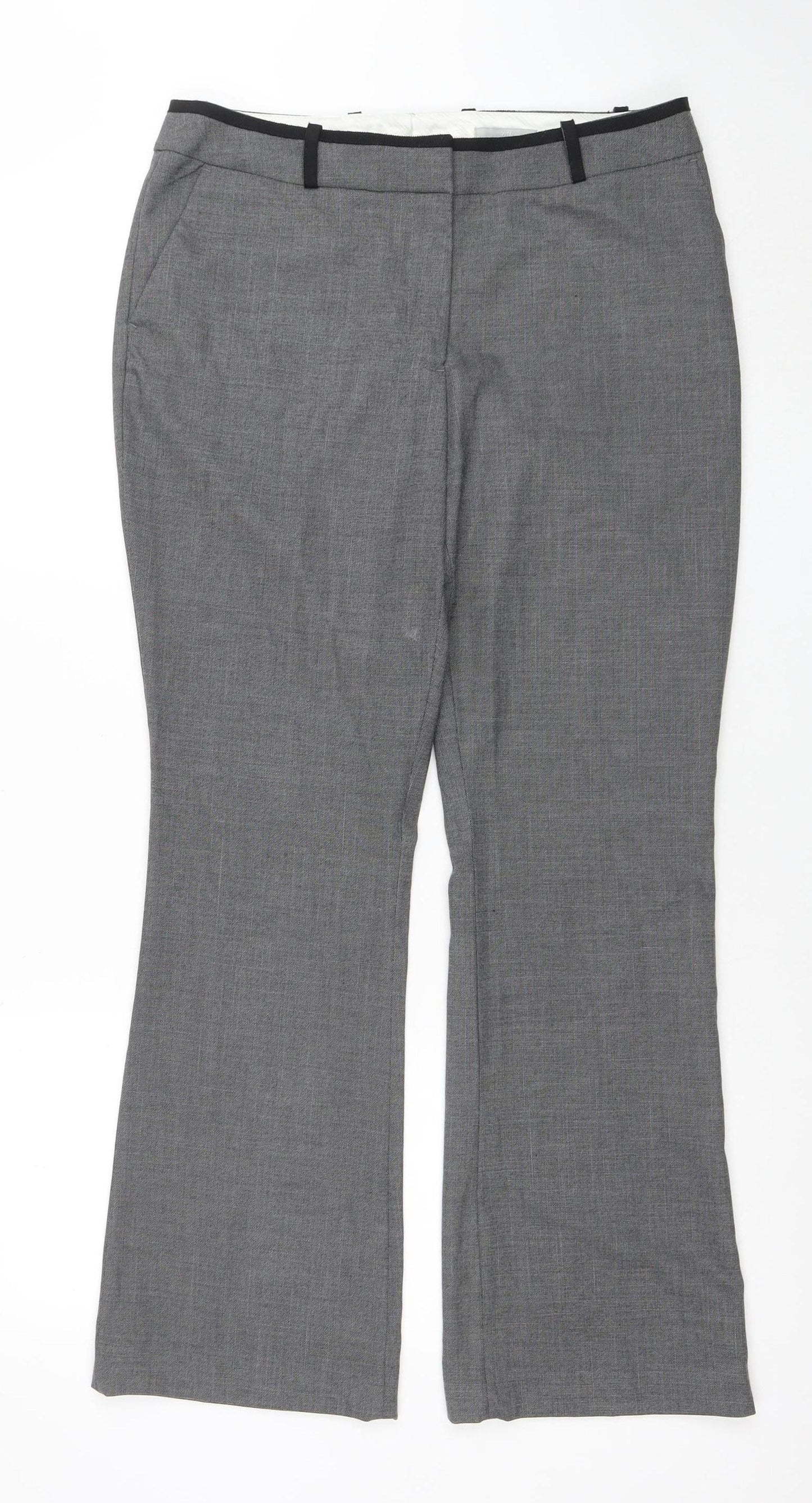H&M Women’s Grey Tailored Dress Pants Trousers Size 12 Stretch Workwear
