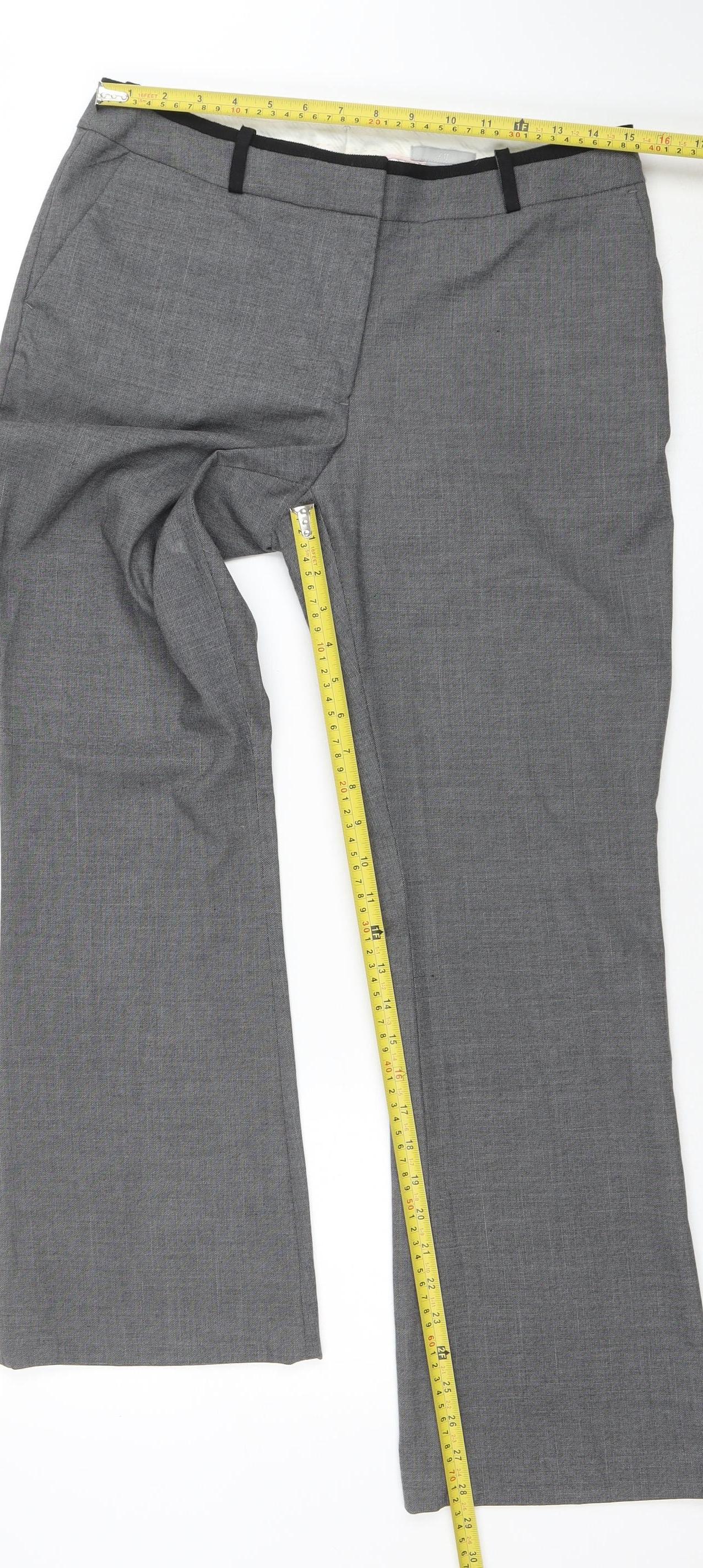 H&M Women’s Grey Tailored Dress Pants Trousers Size 12 Stretch Workwear