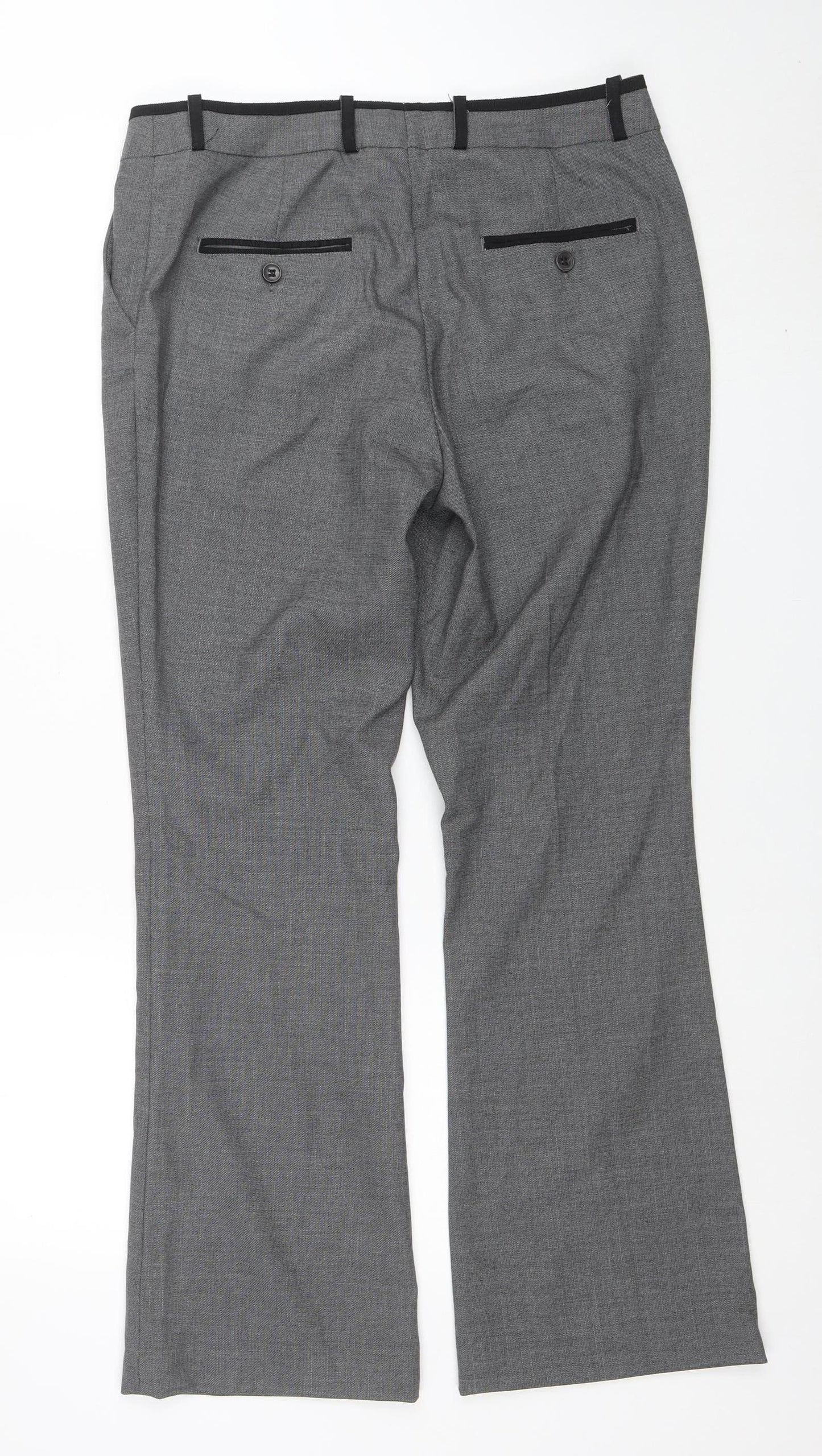 H&M Women’s Grey Tailored Dress Pants Trousers Size 12 Stretch Workwear