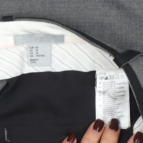 H&M Women’s Grey Tailored Dress Pants Trousers Size 12 Stretch Workwear