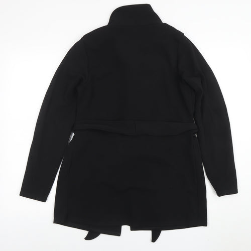PrettyLittleThing Womens Black Belted Coatigan Size 12