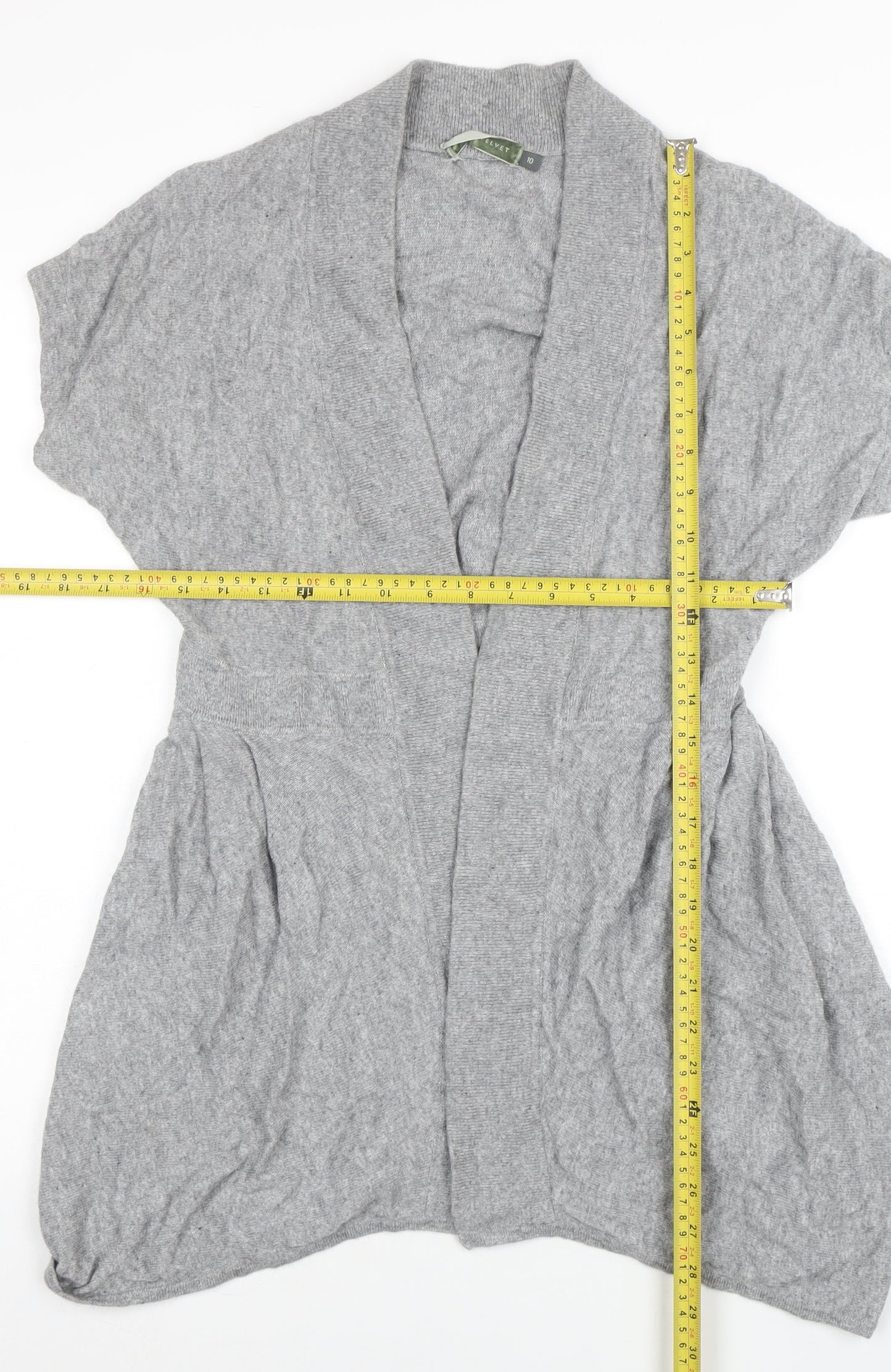 Mint Velvet Women’s Grey Short Sleeve Open Cardigan Size 10