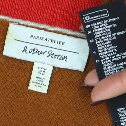 A.P.C. Womens Brown Wool V-Neck Pullover Jumper Size M