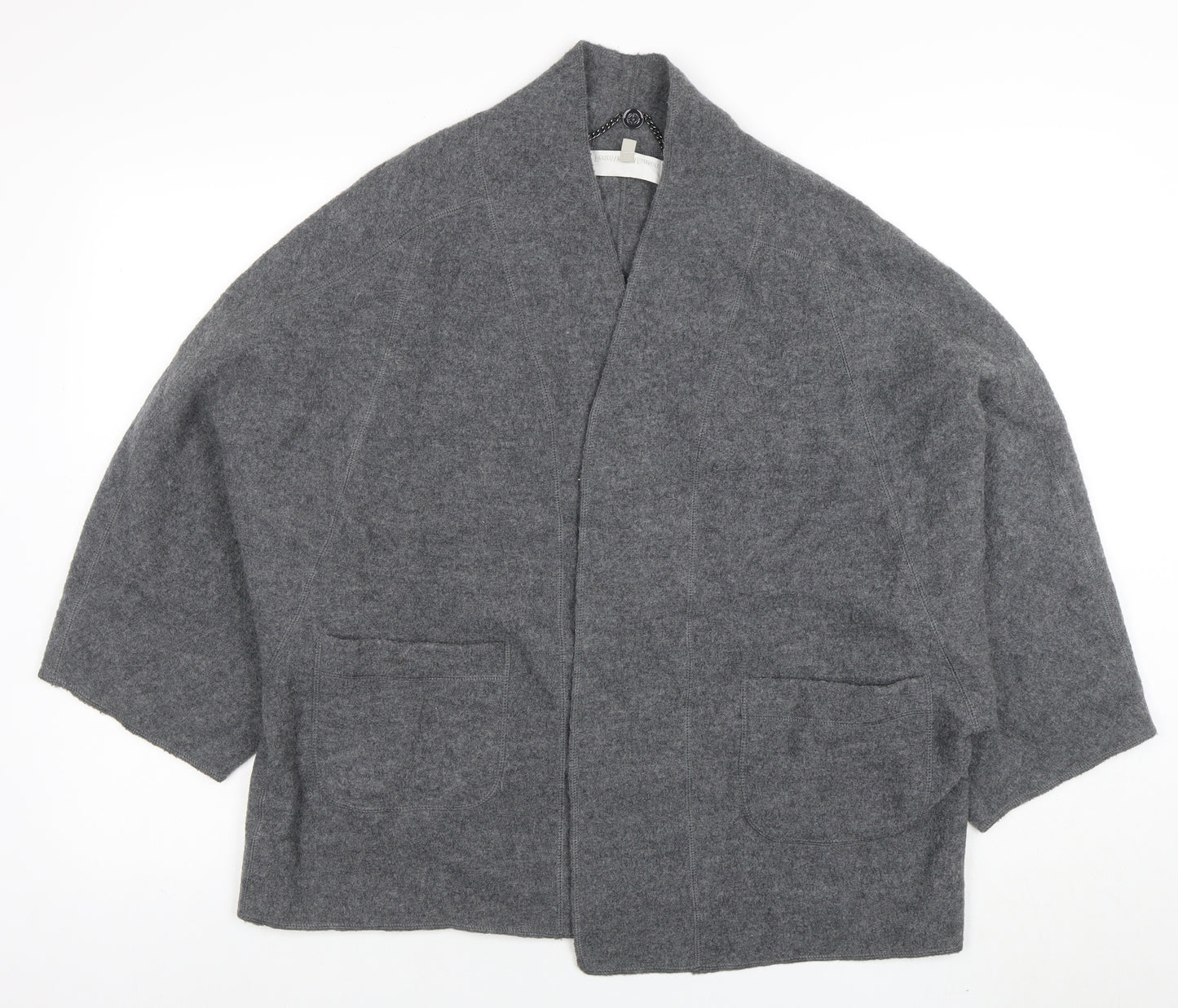 Fenwright Manson Women's Grey Wool Knit Open Cardigan S