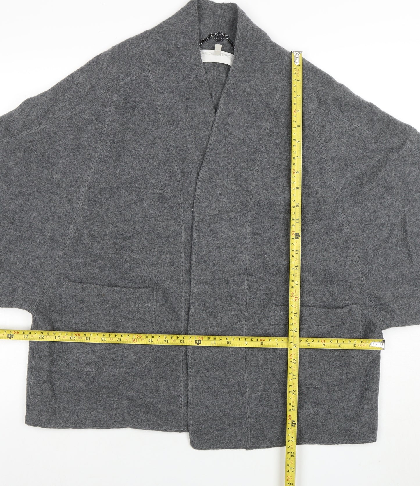 Fenwright Manson Women's Grey Wool Knit Open Cardigan S