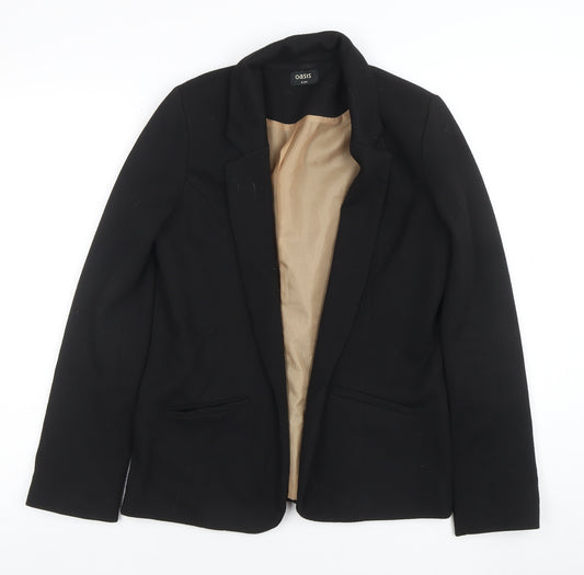 Oasis Women's Black Size 8 Slim Fit Single Breasted Blazer