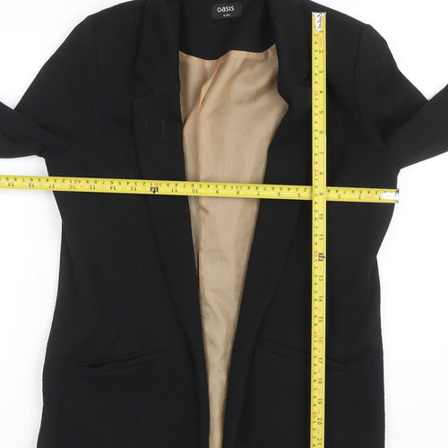 Oasis Women's Black Size 8 Slim Fit Single Breasted Blazer