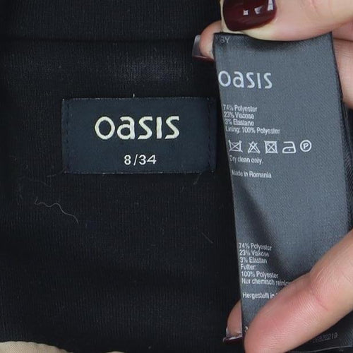Oasis Women's Black Size 8 Slim Fit Single Breasted Blazer