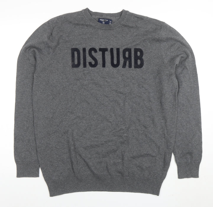 Springfield Men's Grey XL Pullover Jumper with Disturb Logo