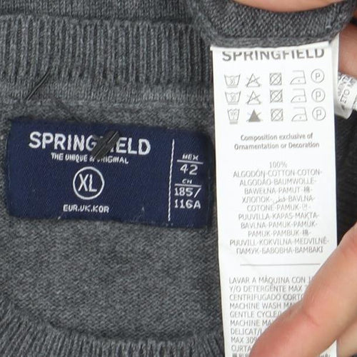 Springfield Men's Grey XL Pullover Jumper with Disturb Logo