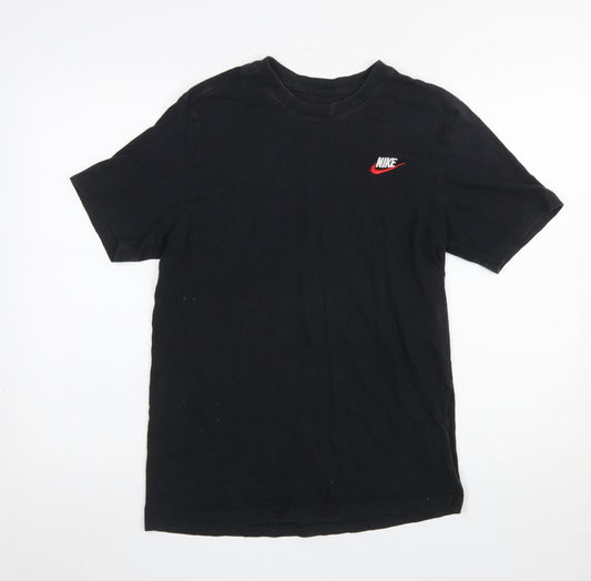 Nike Men's Black Cotton Crew Neck Sports T-Shirt Size M