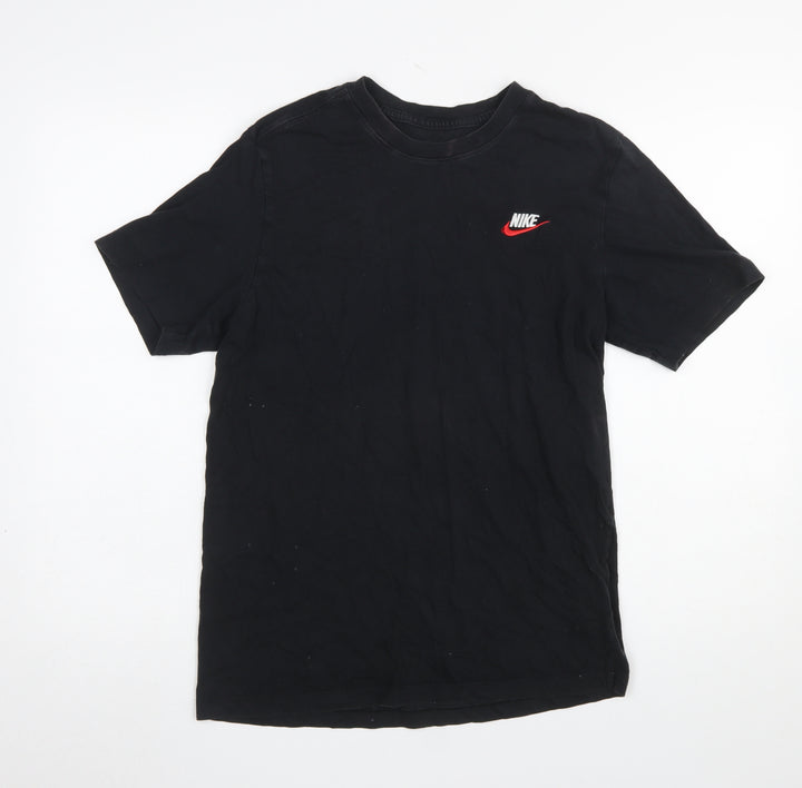 Nike Men's Black Cotton Crew Neck Sports T-Shirt Size M