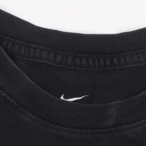 Nike Men's Black Cotton Crew Neck Sports T-Shirt Size M