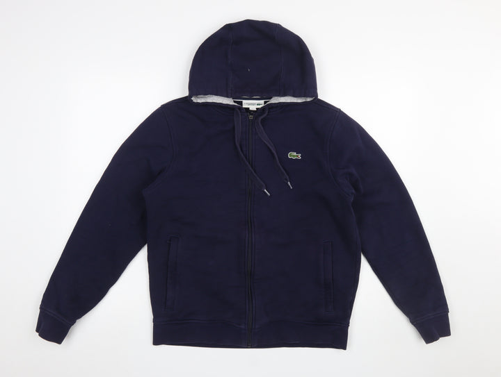 Lacoste Sport Women's Navy Blue Full Zip Hoodie Size M Cotton Blend