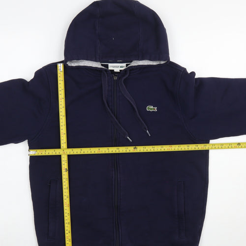 Lacoste Sport Women's Navy Blue Full Zip Hoodie Size M Cotton Blend