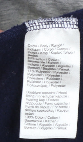 Lacoste Sport Women's Navy Blue Full Zip Hoodie Size M Cotton Blend
