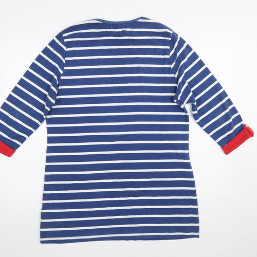 Lakeland Women Blue Striped Shift Dress Size 16 Long Sleeve Nautical