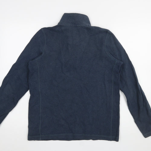 John Lewis Men’s Blue Cotton 1/4 Zip High Neck Sweatshirt M