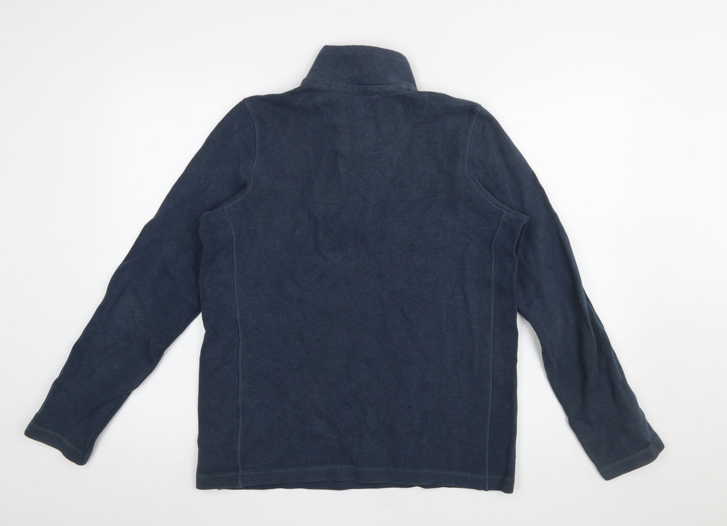 John Lewis Men’s Blue Cotton 1/4 Zip High Neck Sweatshirt M