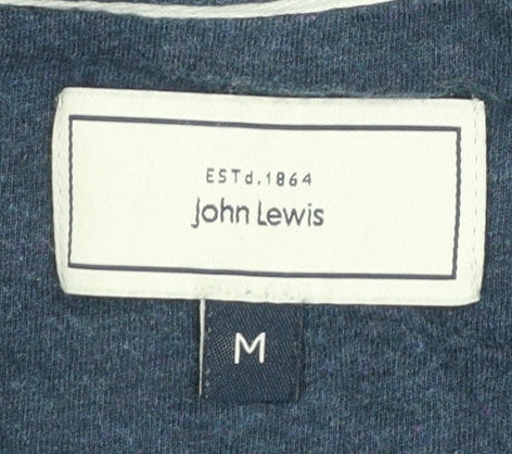 John Lewis Men’s Blue Cotton 1/4 Zip High Neck Sweatshirt M