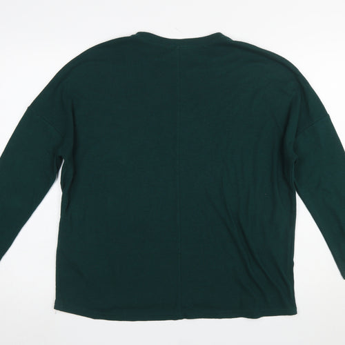New Look Women’s Green Long Sleeve Button Side Tunic Top UK 8