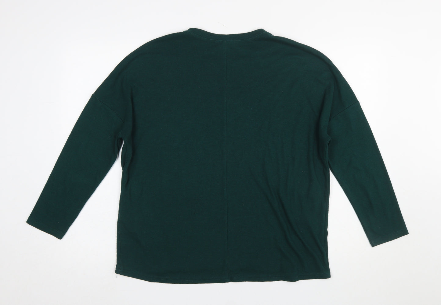 New Look Women’s Green Long Sleeve Button Side Tunic Top UK 8