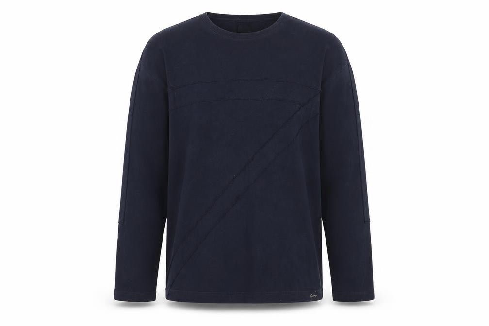 Front view of Firetrap Men's Blue XL Pullover Sweatshirt Long Sleeve Cotton