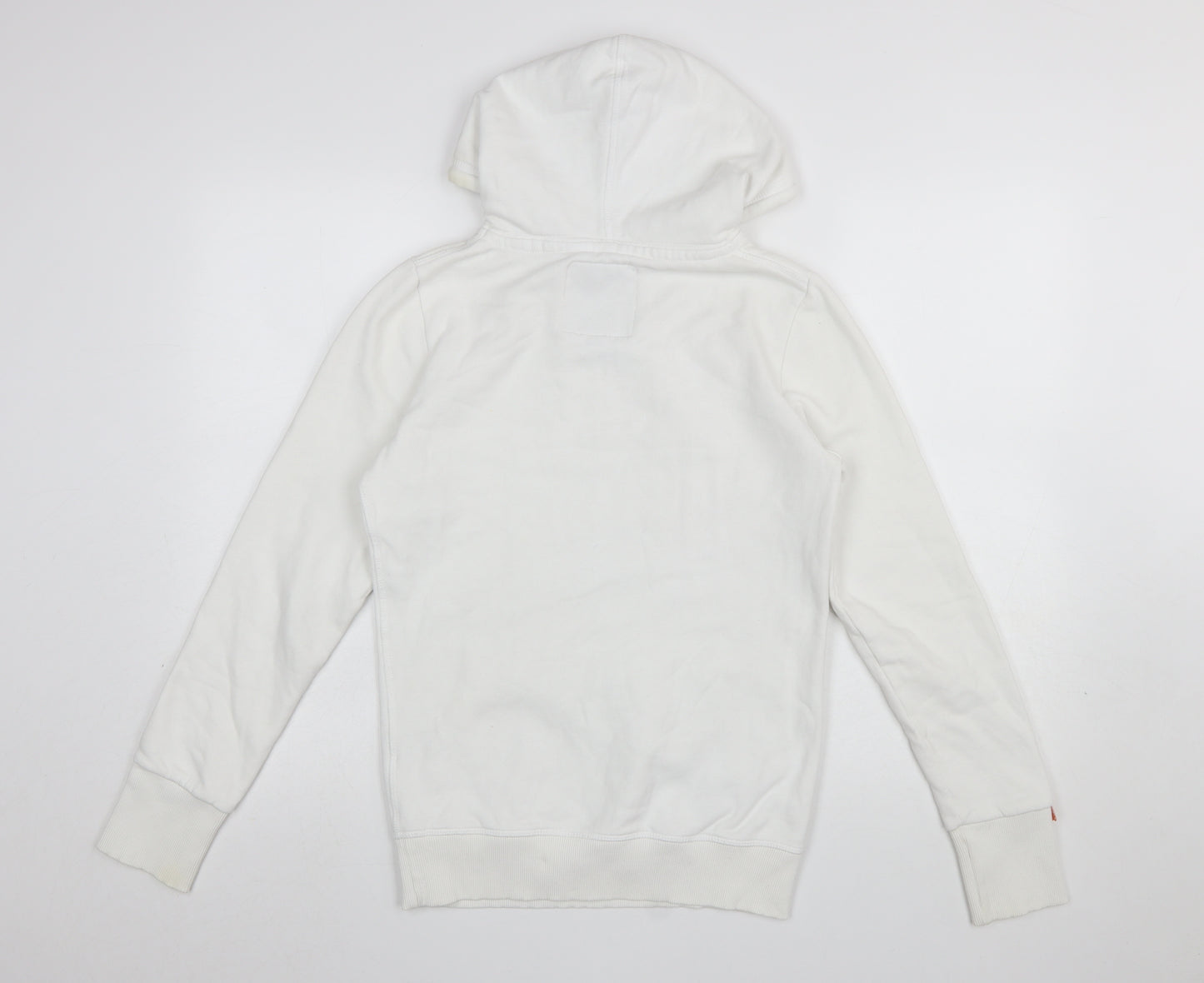 Superdry Men’s White Pullover Hoodie M Graphic Logo Fleece Sweatshirt