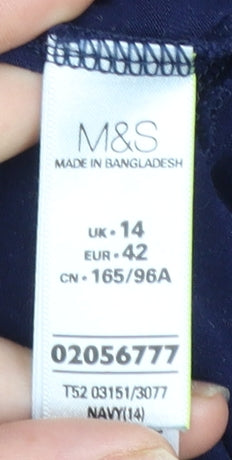 Marks and Spencer Women’s Blue Sleeveless Viscose Tank Dress Size 14