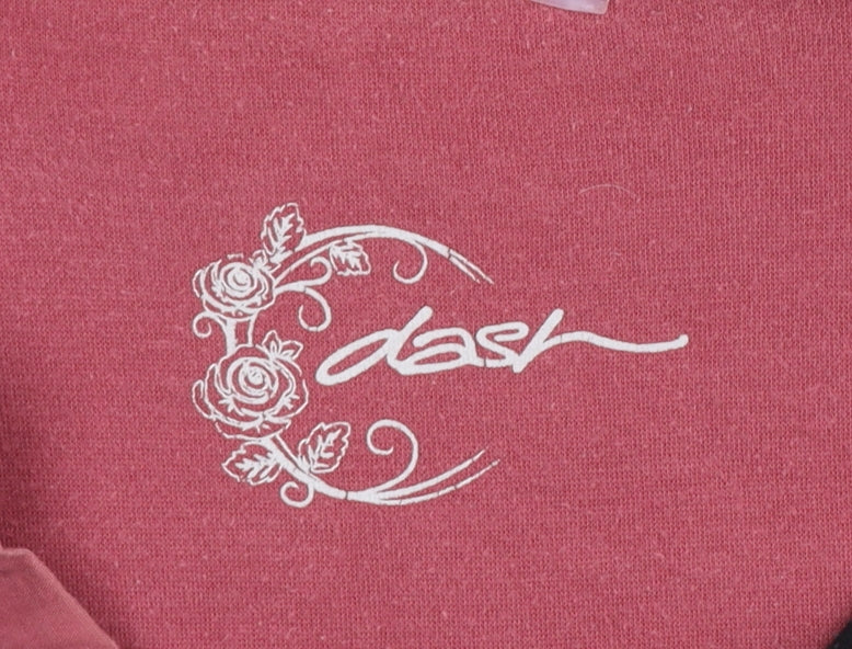 Dash Womens Black Pink Striped Long Sleeve Collared Polo Top Size 16