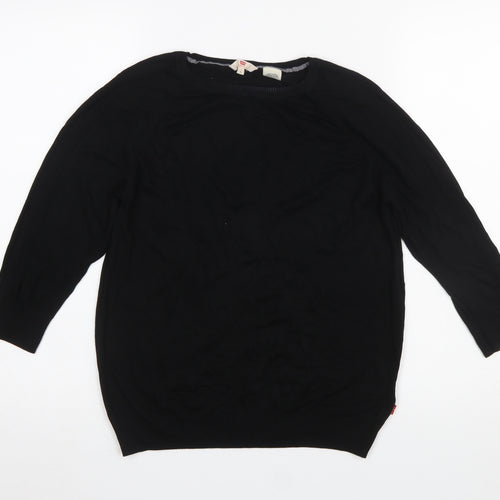 Levi's Womens Black Large Crew Neck Viscose Pullover Jumper