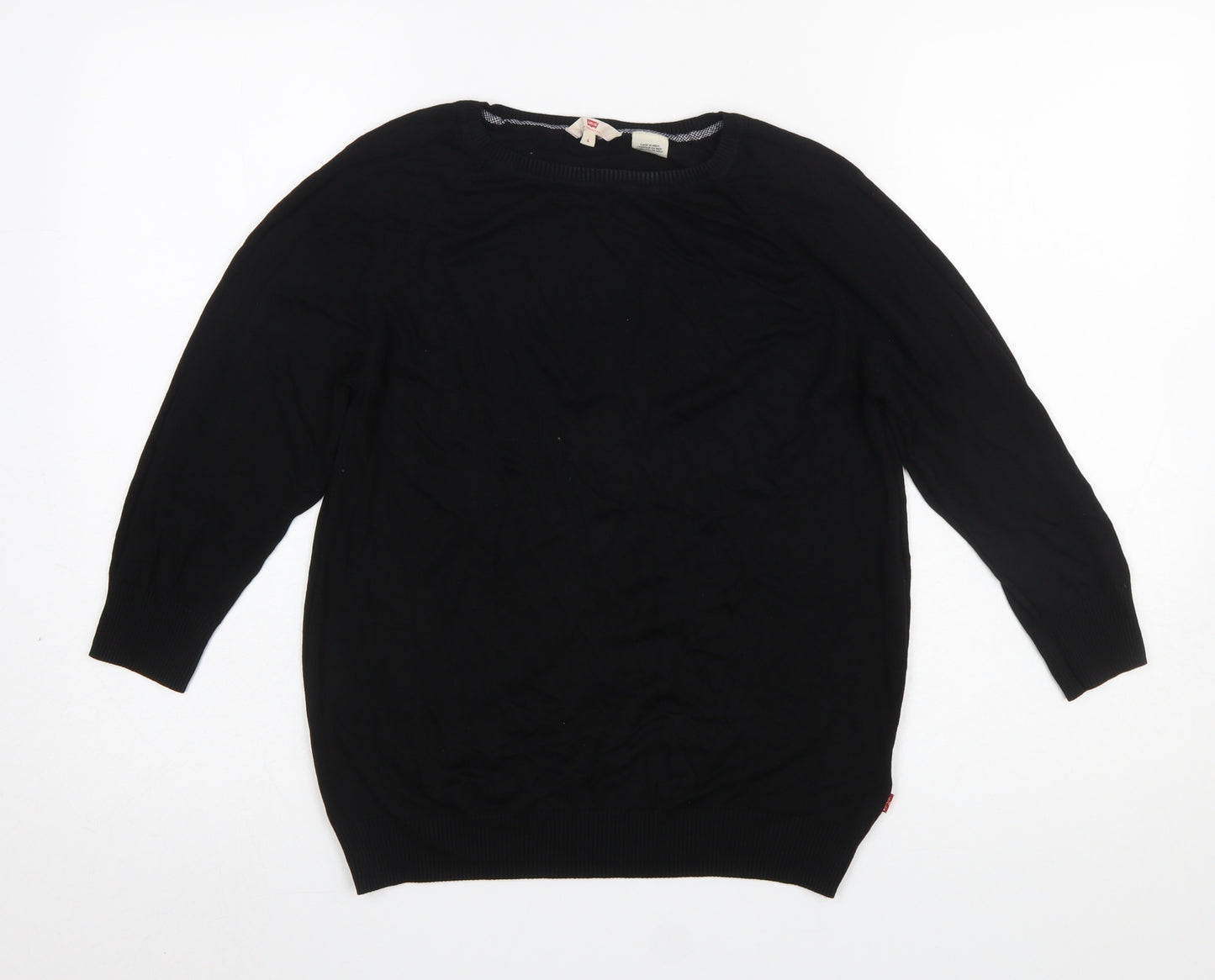Levi's Womens Black Large Crew Neck Viscose Pullover Jumper