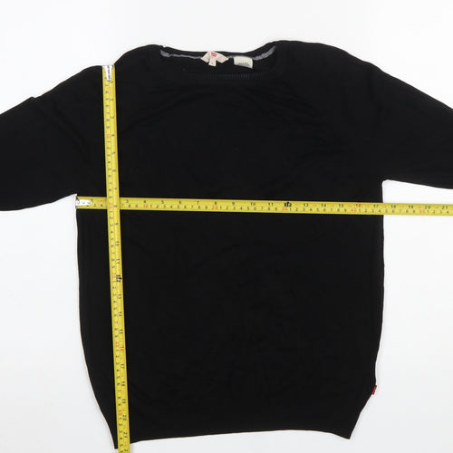 Levi's Womens Black Large Crew Neck Viscose Pullover Jumper