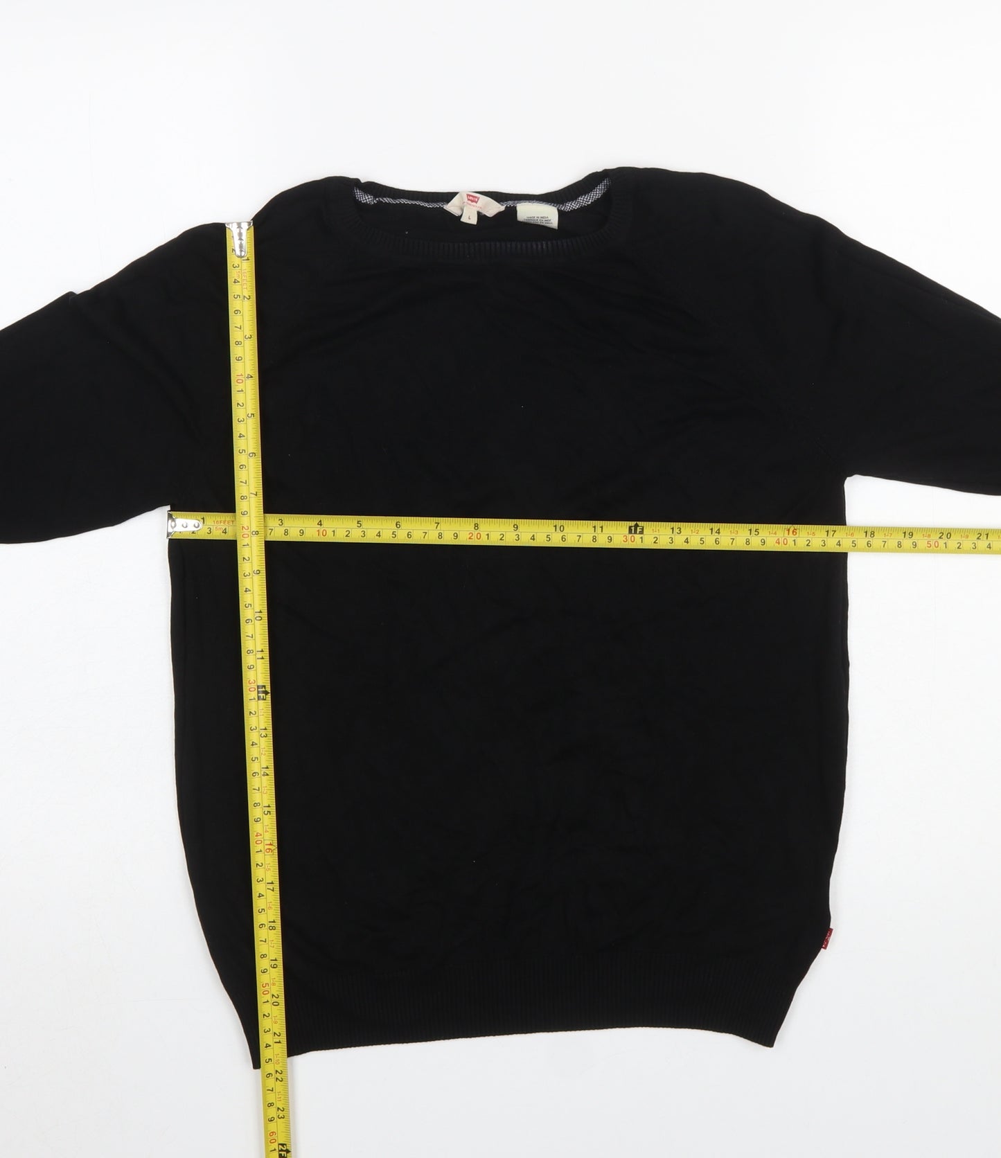 Levi's Womens Black Large Crew Neck Viscose Pullover Jumper