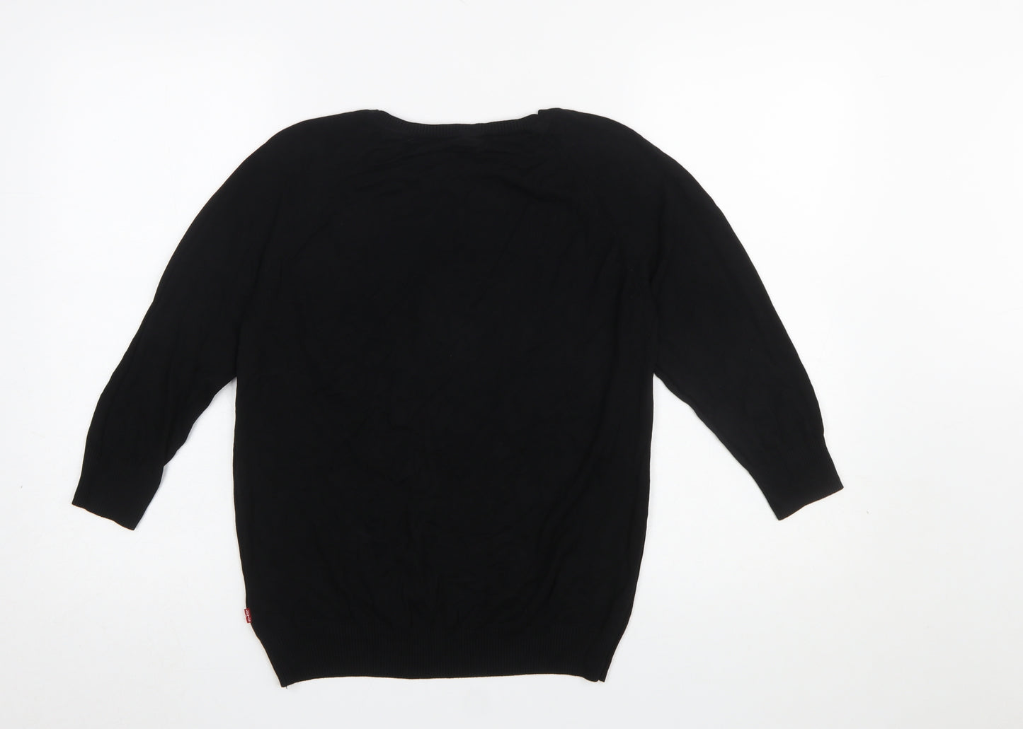 Levi's Womens Black Large Crew Neck Viscose Pullover Jumper