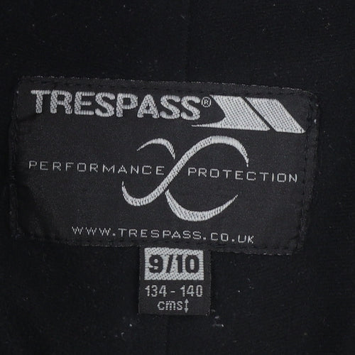 Trespass Boys Black Snow Pants 9-10 Years Waterproof Winter Trousers