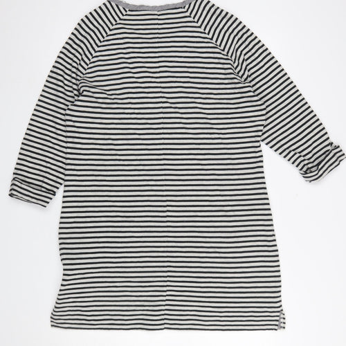 Next Women's Black Striped 3/4 Sleeve Shift Dress Size 16