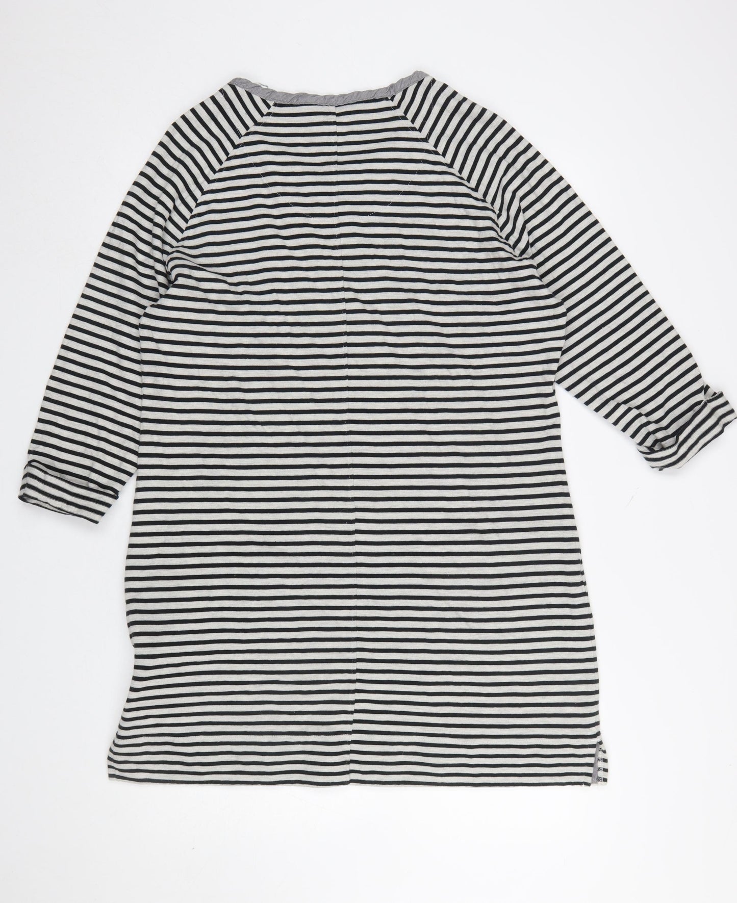 Next Women's Black Striped 3/4 Sleeve Shift Dress Size 16