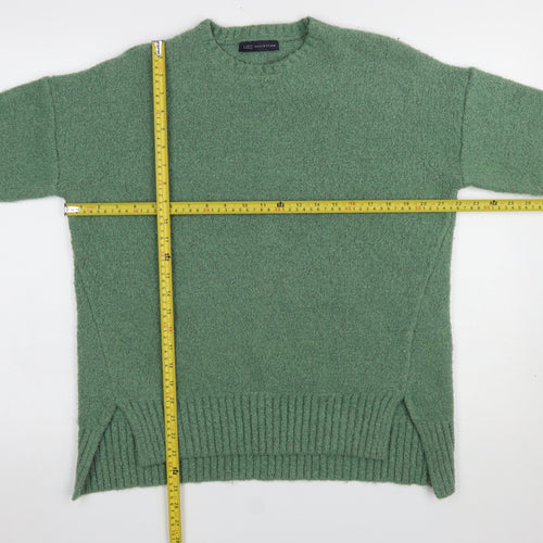 Marks and Spencer Women's Green Crew Neck Boucle Knit Jumper Size M