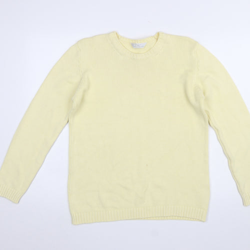 Marks & Spencer Women’s Beige Cotton Crew Neck Jumper Size 12