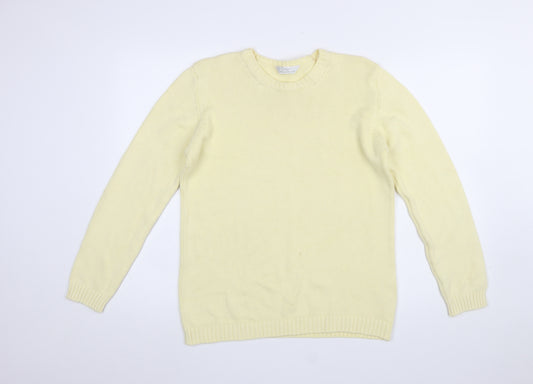Marks & Spencer Women’s Beige Cotton Crew Neck Jumper Size 12