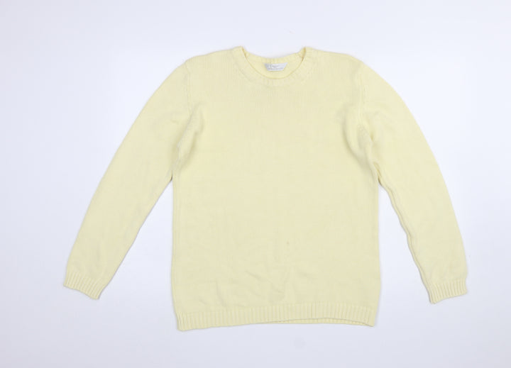 Marks & Spencer Women’s Beige Cotton Crew Neck Jumper Size 12