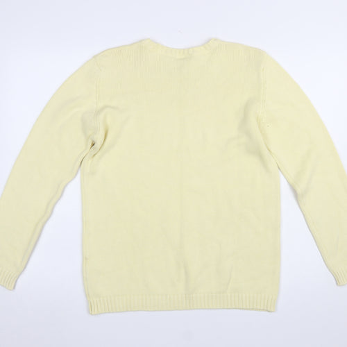 Marks & Spencer Women’s Beige Cotton Crew Neck Jumper Size 12